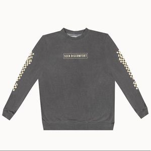 Seek Discomfort USED Faded Checkered Creweck